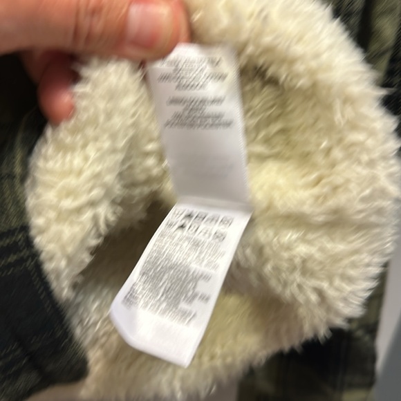 Lucky Brand cotton flannel shirt jacket with Sherpa lining. SZ Large. Snap  NWT - Picture 6 of 6